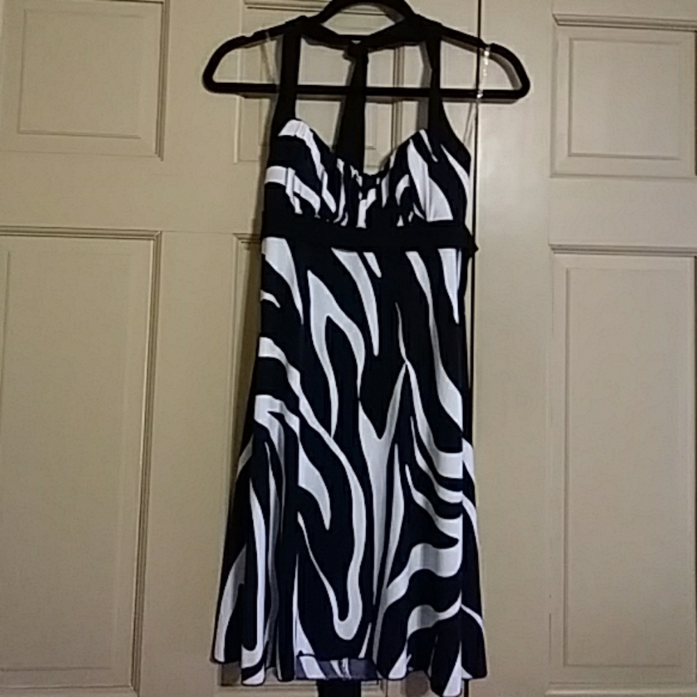 Black and white party dress